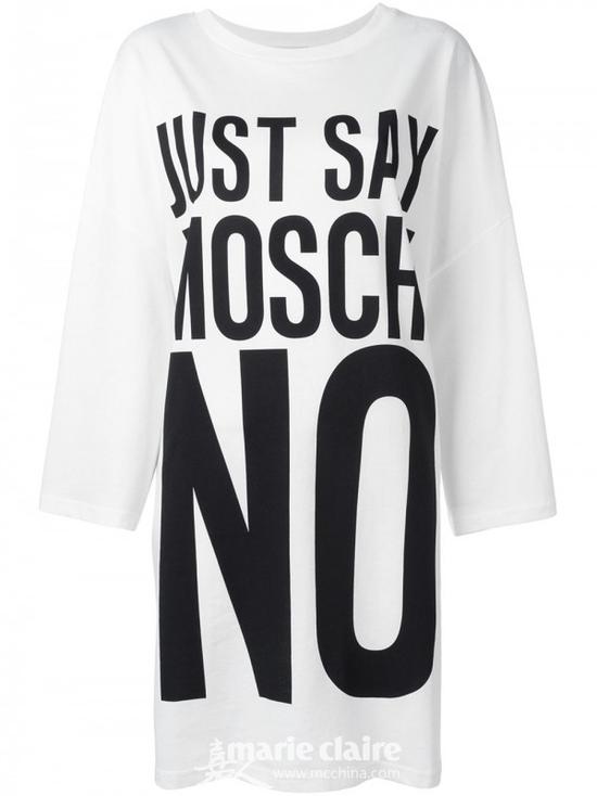 MOSCHINOJust Say No印花T恤连衣裙$200