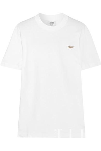 VETEMENTS 印花纯棉平纹针织 T 恤,海外电商参考价格:$186