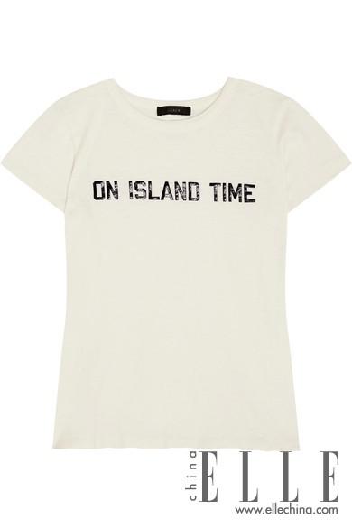 J.CREW On Island Time 印花纯棉平纹针织 T 恤,海外电商参考价格:$59