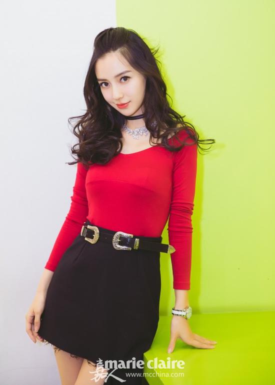 Angelababyɫ£´ɫë߲°ڸȹϵɫ