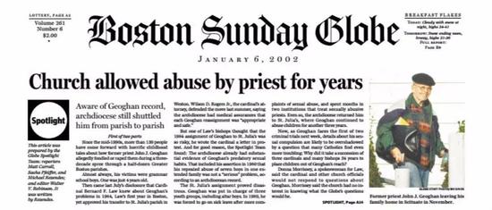 “Church allowed abuse by priest for years”的报道