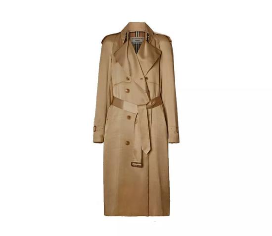 BURBERRY围裹式丝质风衣