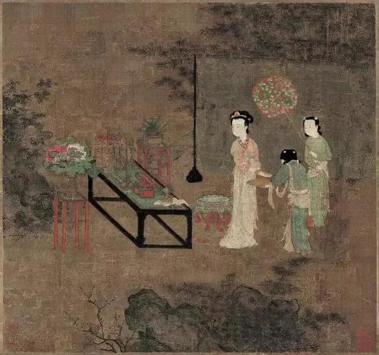 南宋 佚名 《盥手观花图》
