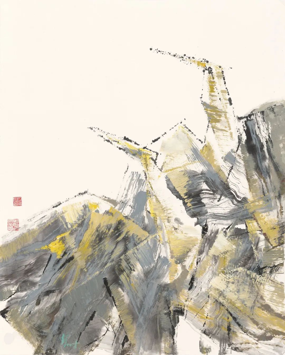 林学明《湿地-019》,纸本设色,79×64cm,2020年