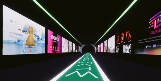Decentraland Dragon City 中的放置的Yaping Chen 与 Kingwen 的展示广告