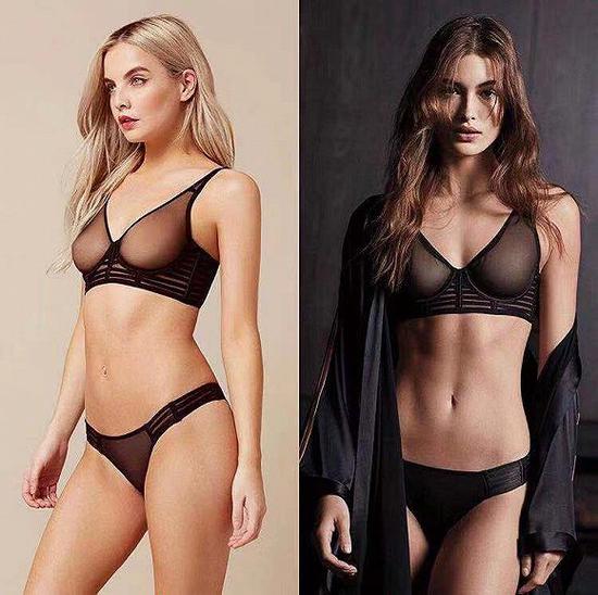左为英国内衣品牌Agent Provocateur,右为维密