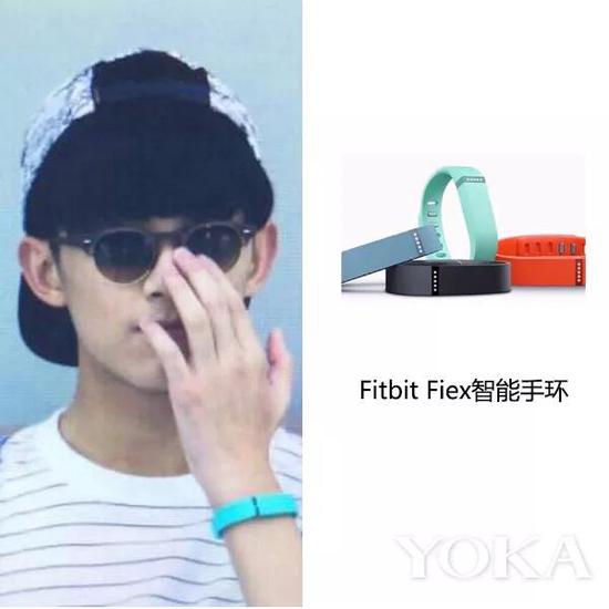 吴磊佩戴Fitbit Fiex智能手环（艺人图片来源于吴磊粉丝微博）