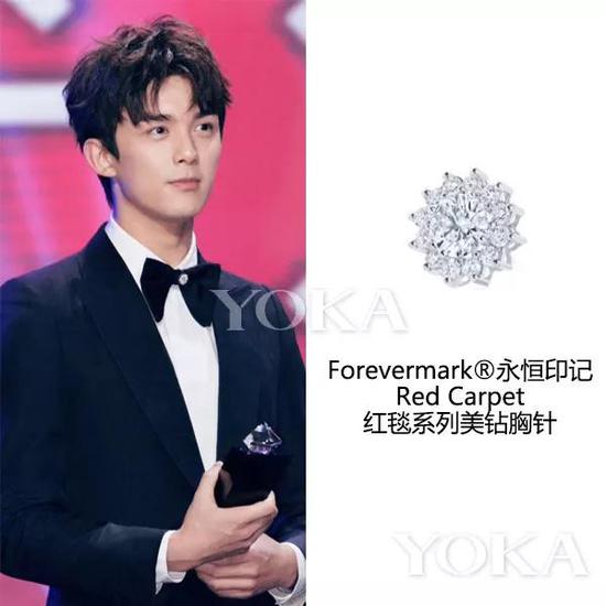 吴磊佩戴Forevermark®永恒印记胸针（艺人图片来源于吴磊工作室微博）