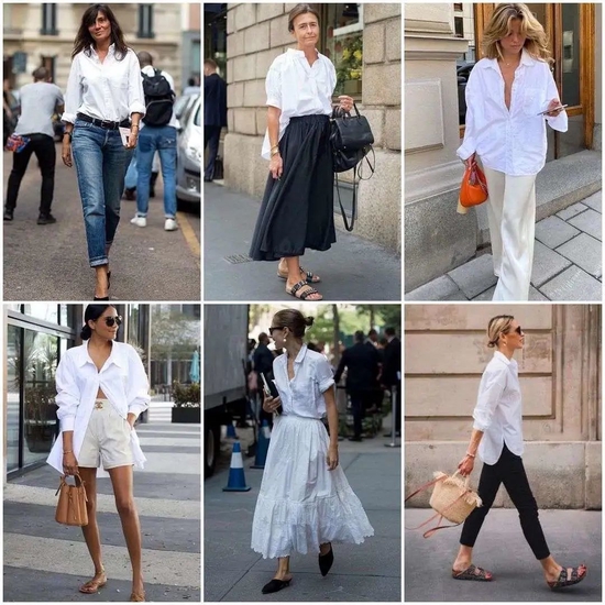 白衬衫3种时髦穿法，适合90%的女人