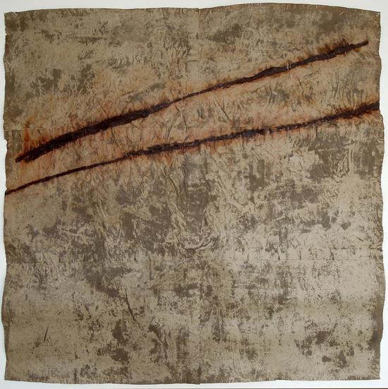 《氧化物》,2001,锈与蜡/纸,140x140公分