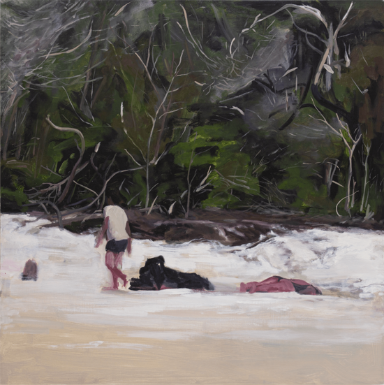  《白天堂沙滩》，亚麻布面油画，100 × 100 cm，2021