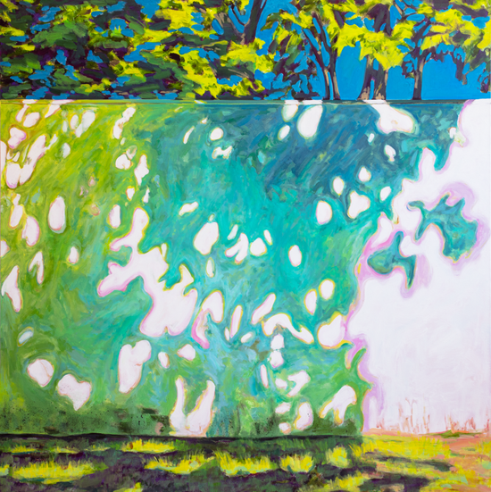  《树影》，亚麻布面油画，160 × 160 cm，2022
