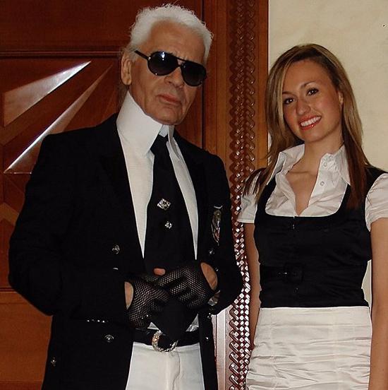 Bojana Sentaler和老佛爷Karl Lagerfeld