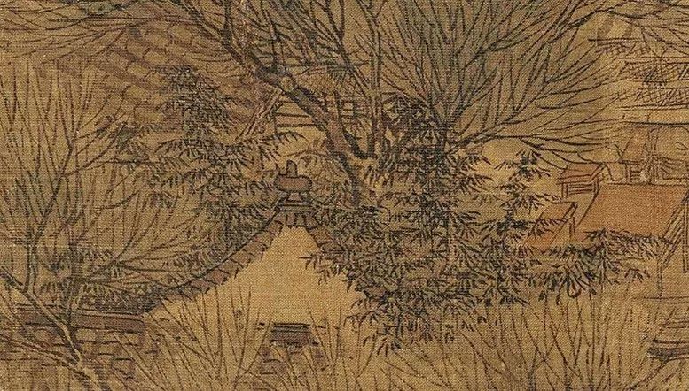 宋 张择端 清明上河图(局部) 第一处竹子 绢本设色 北京故宫博物院藏