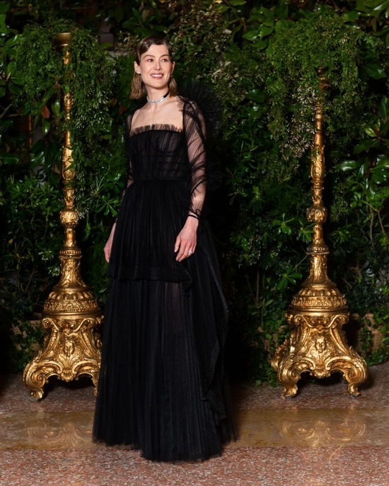  Rosamund Pike 出席威尼斯双年展慈善晚宴