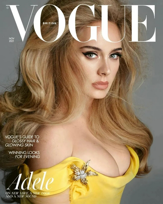 英国天后Adele同时登上英国版和美国版的《VOGUE》封面