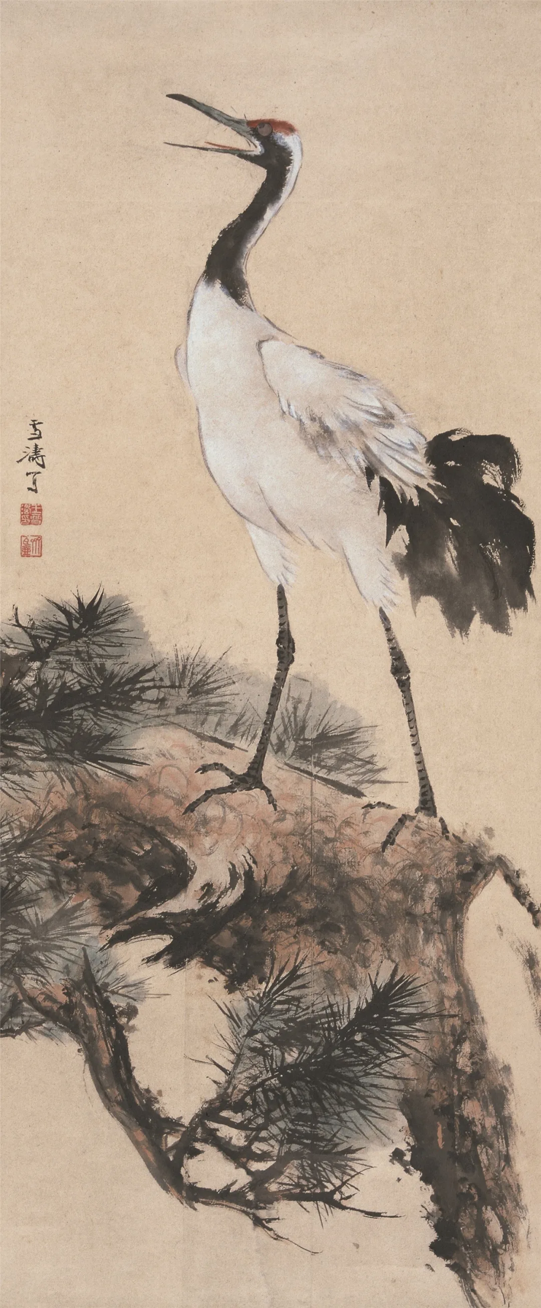 高歌 王雪涛 135cm×56cm 纸本设色 无年款