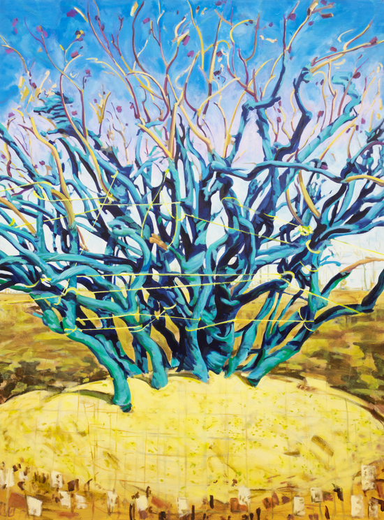 《玫瑰树》,亚麻布面油画,150 × 110 cm,2022