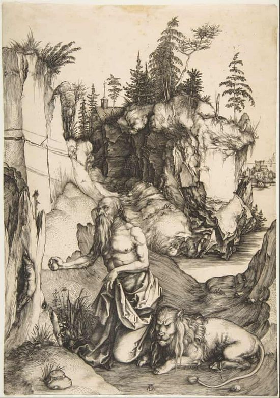 丢勒，《Saint Jerome Penitent in the Wilderness》