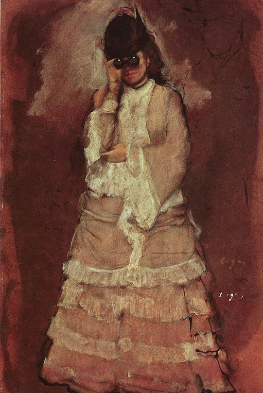 《带着观剧望远镜的女士》,约1866-1868年,埃德加·德加。Staatliche Kunstsammlungen Dresden