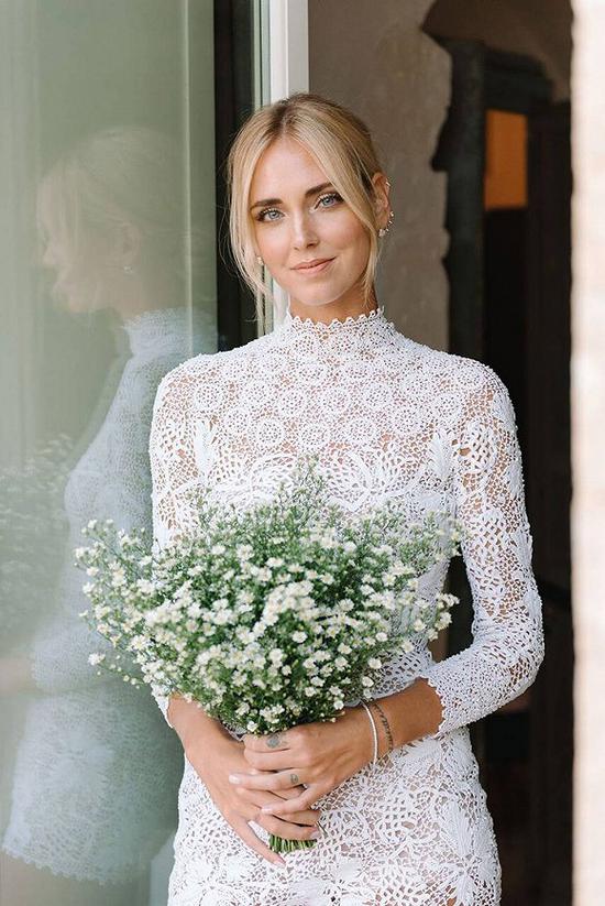 Chiara Ferragni的Dior高定婚纱 图片来源：Vogue