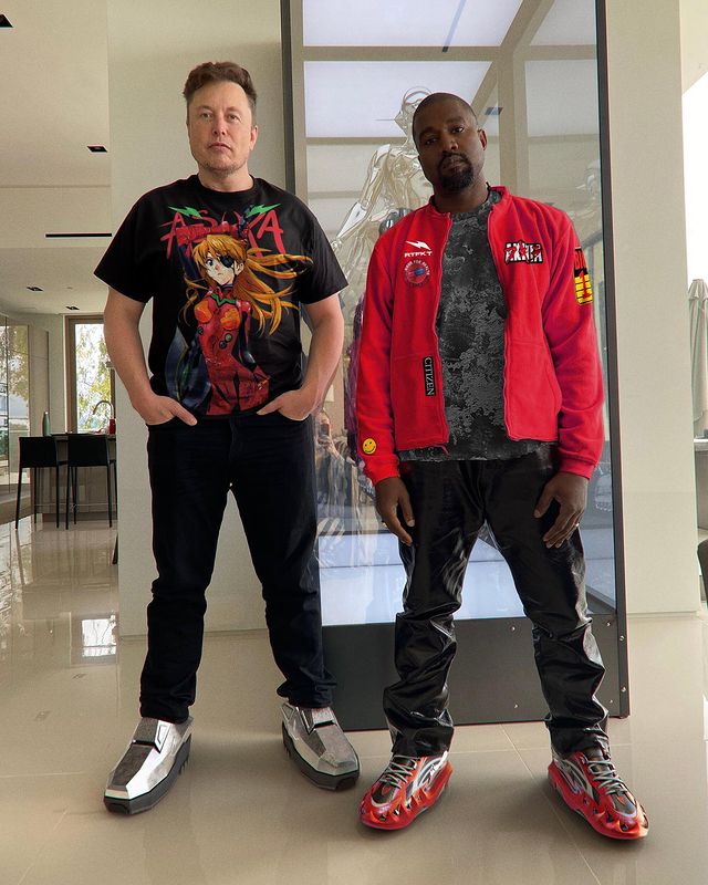 Elon Musk马斯克和Kanye West坎爷“穿上”RTFKT虚拟鞋
图片来源:Instagram@rtfktstudios