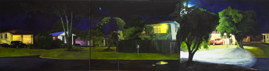 《莫兰巴之星之二》,亚麻布面油画,80 × 300 cm,2021