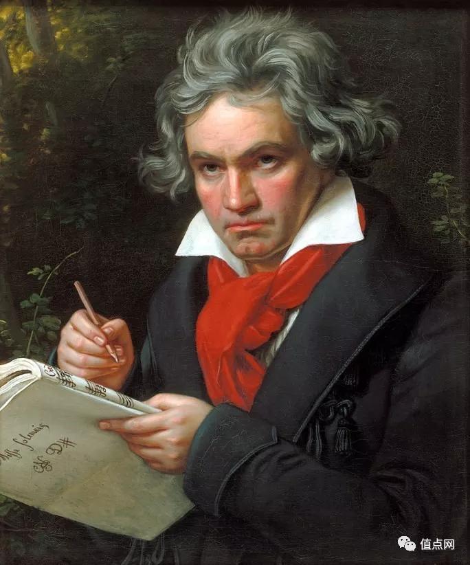▲ 贝多芬一头银色长发的形象，令人留下深刻印象