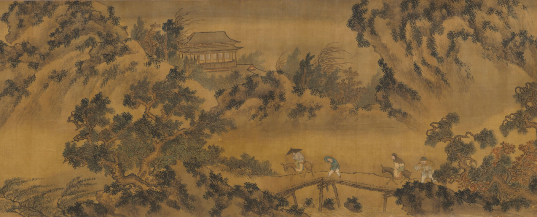 明 謝時臣《風雨歸村圖》（局部）美國克利夫蘭美術館藏