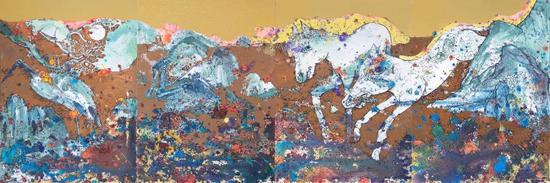 浮生集—山海怪谈,60x80x4cm,布面丙烯,2019