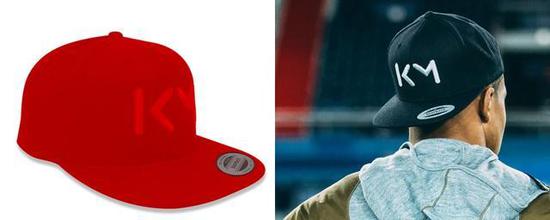 姆巴佩常戴着自己品牌帽子登场。