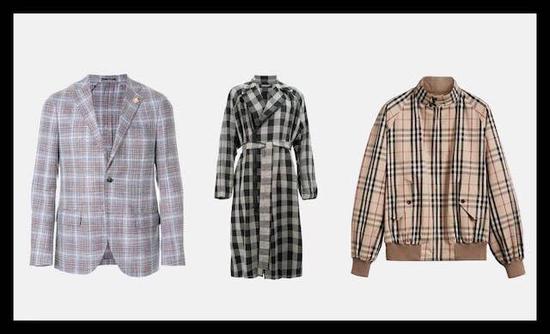 左 Lardini 格纹布雷泽外套 ¥6466