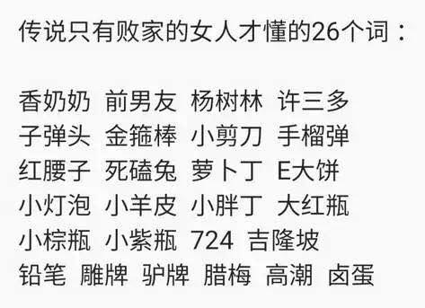 传说只有败家女人才懂的26个词