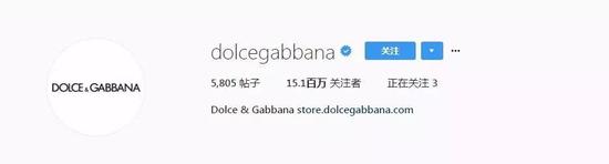 6。 Dolce and Gabbana （@dolcegabbana） ——1510万