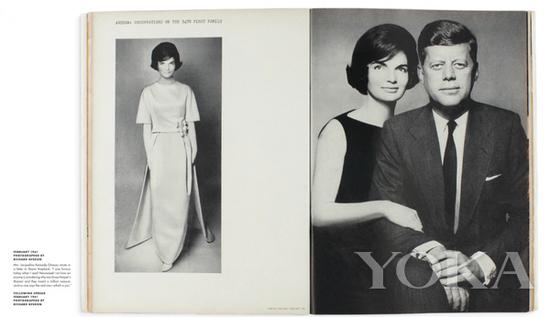 肯尼迪夫妇为《时尚芭莎》拍摄大片,图片来自Diana Vreeland Legacy。