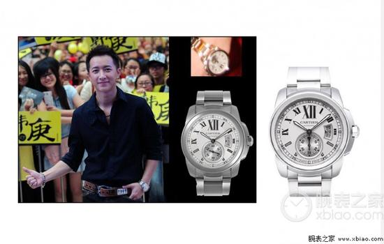 韩庚佩戴Calibre de Cartier系列W7100015腕表