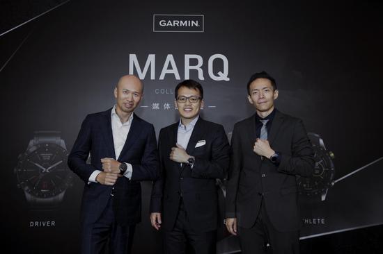 从左起：资深车圈导师董威君、Garmin中国区资深营销总监周子尧、Garmin亚太区产品经理戴世鑫