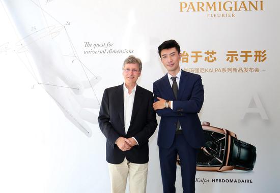 帕玛强尼品牌创始人、制表大师及修复大师米歇尔·帕玛强尼和大中华区总经理董明亮