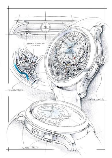 积家Master Grande Tradition Gyrotourbillon Westminster Perpétuel超卓传统大师系列球型陀飞轮西敏寺钟乐万年历腕表(设计手稿)