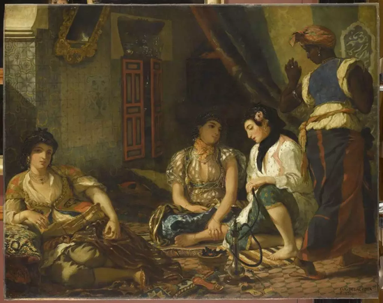 欧仁·德拉克洛瓦，《在公寓里的阿尔及尔女人》（Women of Algiers in Their Apartment, 1833- 1834）