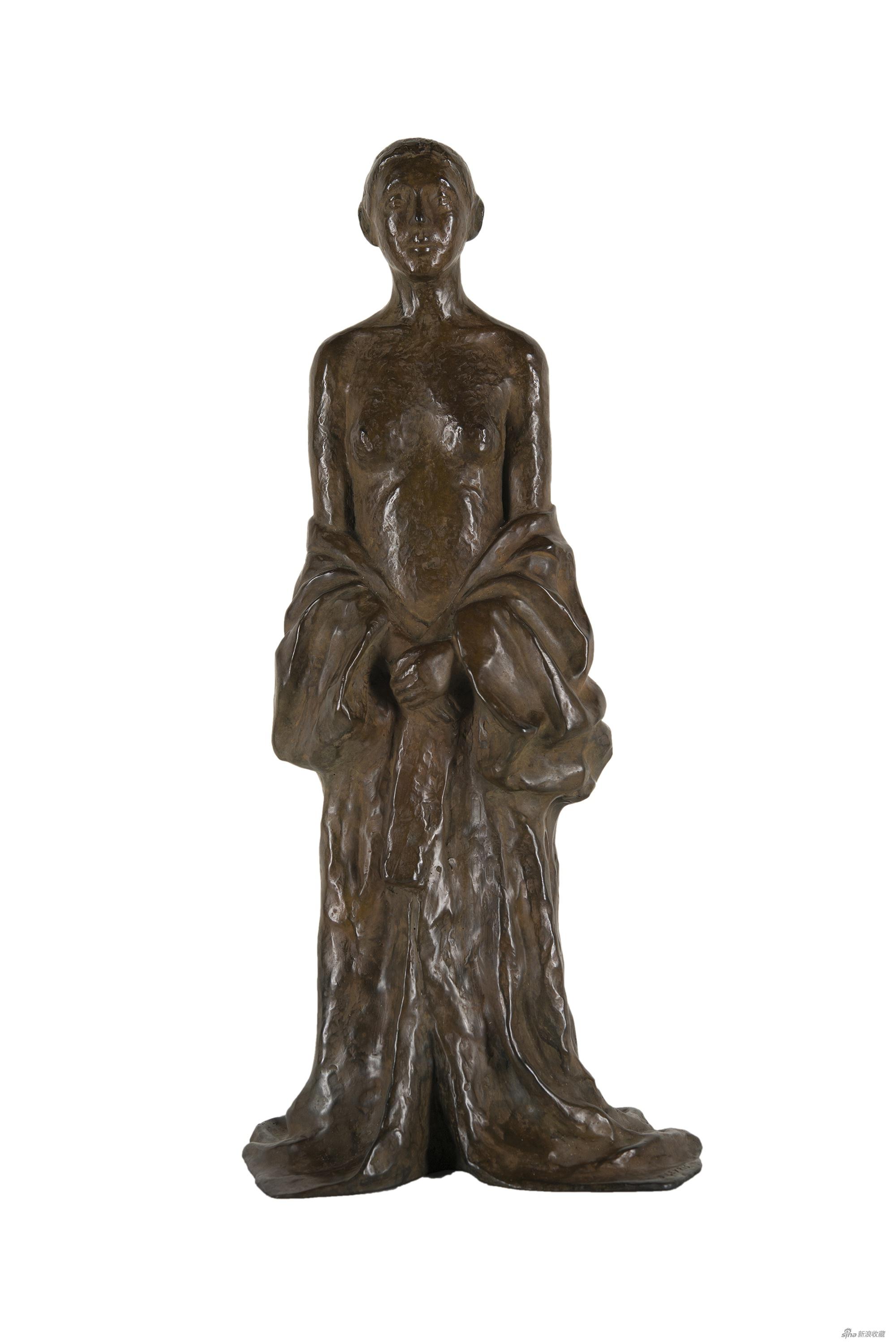 　　半裸的日本女人，让·莱利斯，青铜雕塑，56×26.5×21cm，2002年