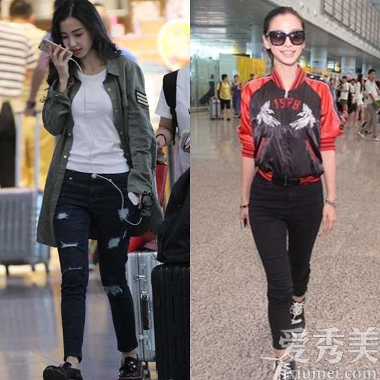 女星粗腿机场现原形