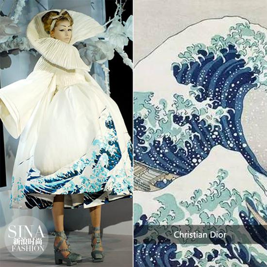 Christian Dior的《蝴蝶夫人》系列与《神奈川冲浪图》