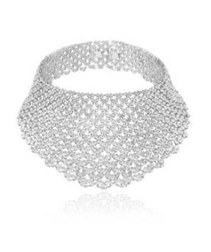 詹妮弗劳伦斯佩戴的Chopard萧邦High Jewellery系列18K白金镶嵌157克拉明亮型切割钻石项链