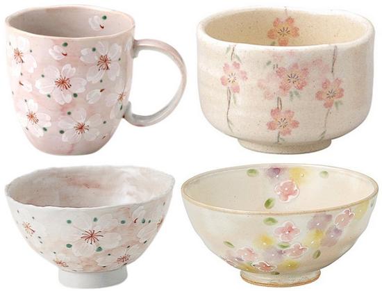 美浓烧樱花样式杯具、食碗（648至1582日元）