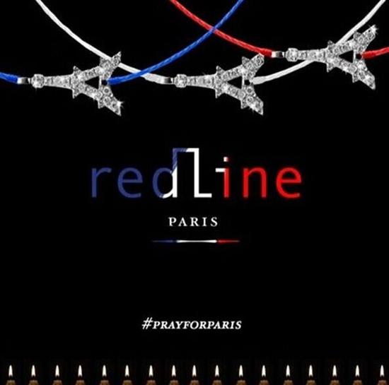 Redline特别制作了#为巴黎祈祷#的特别版海报