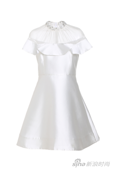 coven garden白色丝质连衣裙
