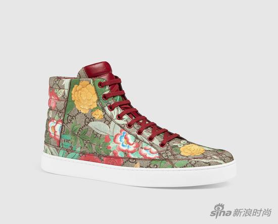 Gucci supreme tian 图案印花高帮运动鞋