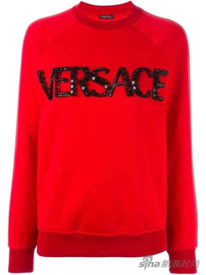 Versace logo珠绣套头衫