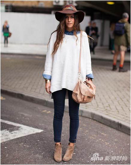这样穿白毛衣 再白也不显胖|白毛衣|阔腿裤|高筒